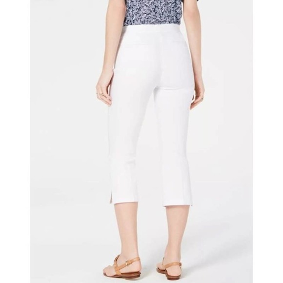 Michael Kors‎ Seamed Pull On Capri pants white Women Size 10 - Picture 1 of 10